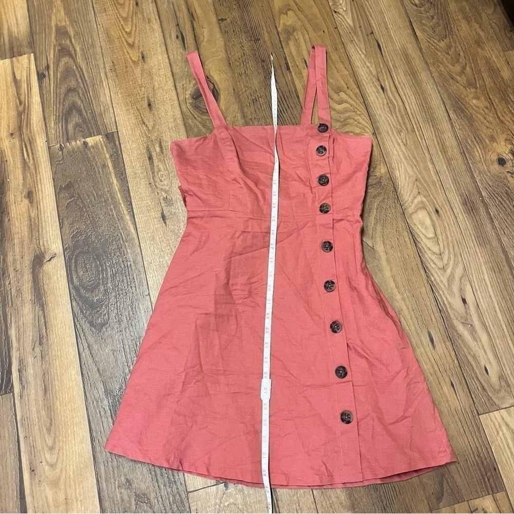 Lulu’s Louetta Rust Red Button-Down Mini Dress Bo… - image 7